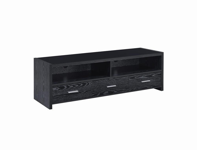 Alton 62" 3-drawer TV Console Black Oak - Theo's Factory Direct Mattress & Furniture (Columbus, OH)