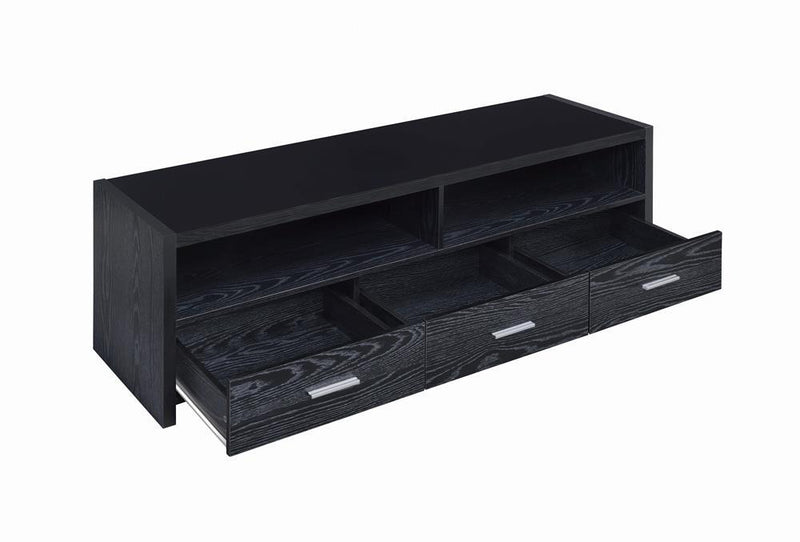 Alton 62" 3-drawer TV Console Black Oak - Theo's Factory Direct Mattress & Furniture (Columbus, OH)