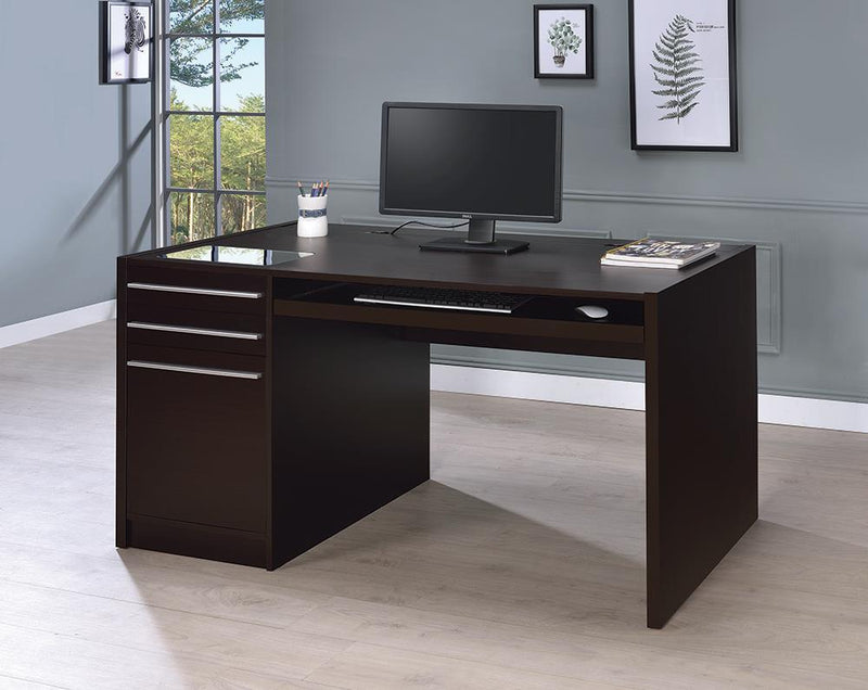 Halston 3-drawer Connect-it Office Desk Cappuccino - Theo's Factory Direct Mattress & Furniture (Columbus, OH)