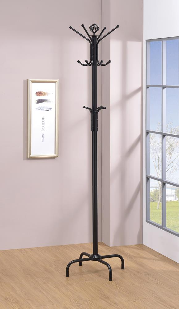 Collier 12-hook Coat Rack Black - Theo's Factory Direct Mattress & Furniture (Columbus, OH)