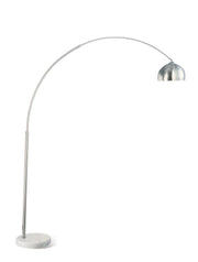 Krester Arched Floor Lamp Brushed Steel and Chrome - Theo's Factory Direct Mattress & Furniture (Columbus, OH)