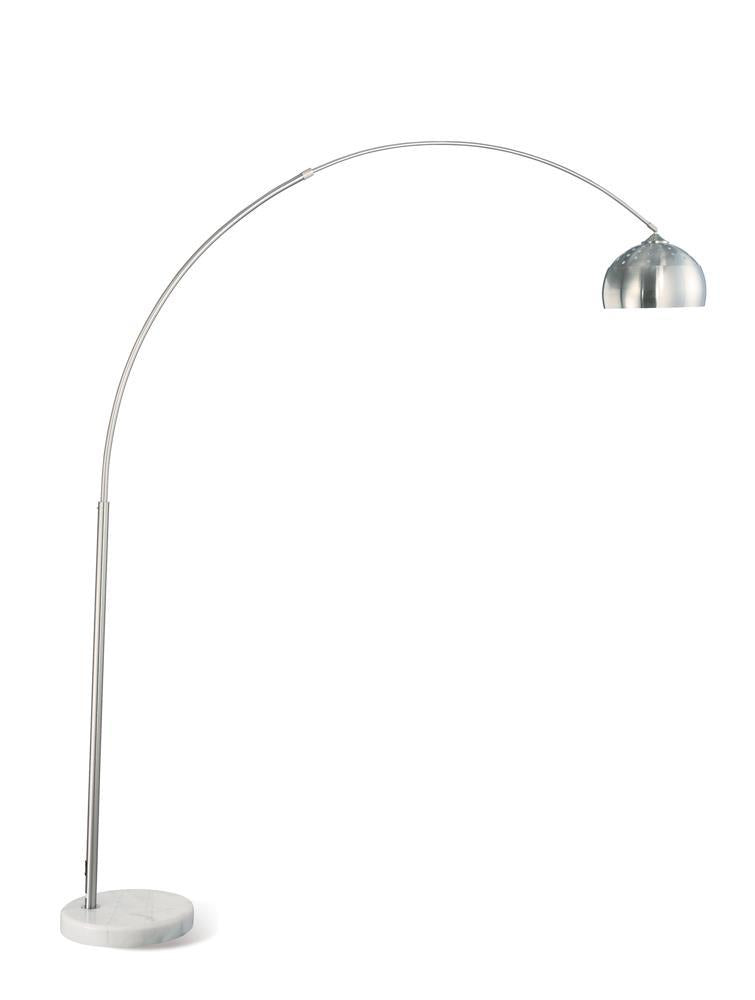 Krester Arched Floor Lamp Brushed Steel and Chrome - Theo's Factory Direct Mattress & Furniture (Columbus, OH)