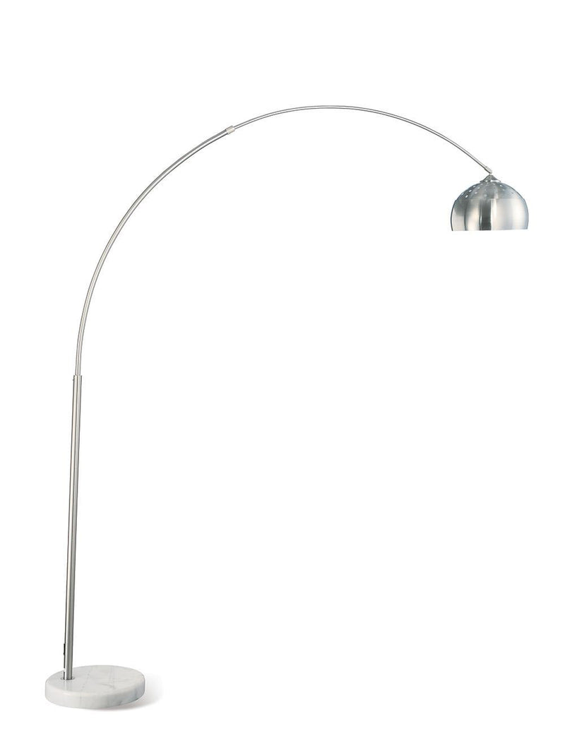 Krester Arched Floor Lamp Brushed Steel and Chrome - Theo's Factory Direct Mattress & Furniture (Columbus, OH)
