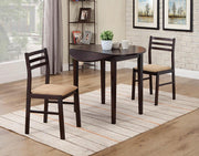 Bucknell 3-piece Dining Set with Drop Leaf Cappuccino and Tan - Theo's Factory Direct Mattress & Furniture (Columbus, OH)