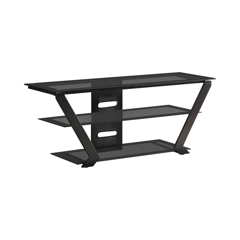 Donlyn 2-tier TV Console Black - Theo's Factory Direct Mattress & Furniture (Columbus, OH)