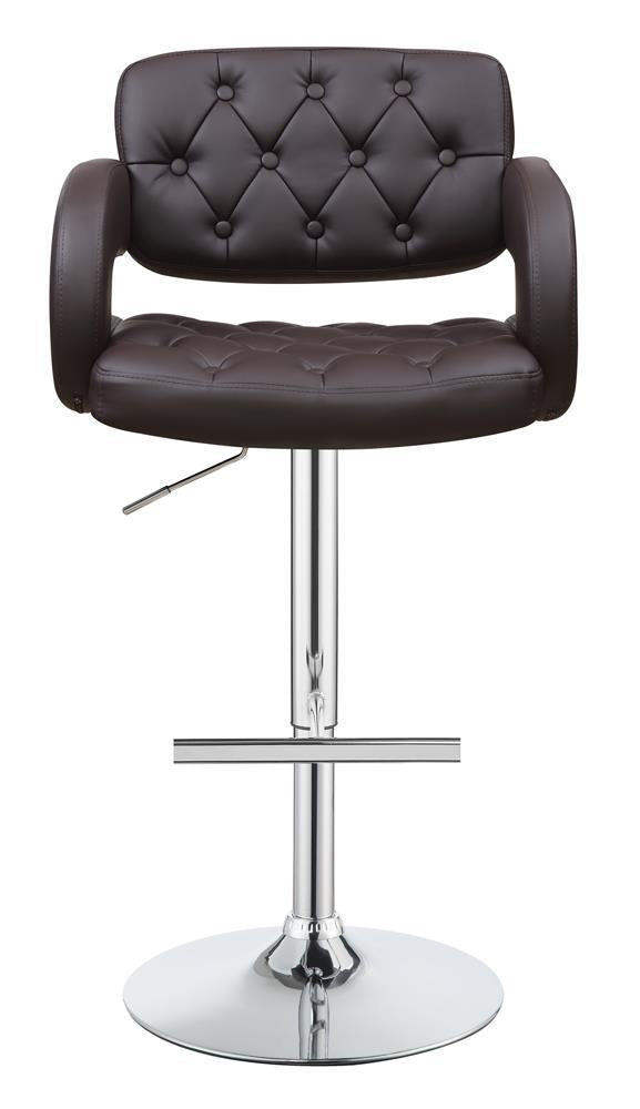 Brandi Adjustable Bar Stool Chrome and Brown - Theo's Factory Direct Mattress & Furniture (Columbus, OH)