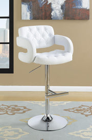 Brandi Adjustable Bar Stool Chrome and White - Theo's Factory Direct Mattress & Furniture (Columbus, OH)