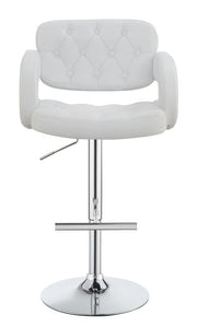 Brandi Adjustable Bar Stool Chrome and White - Theo's Factory Direct Mattress & Furniture (Columbus, OH)