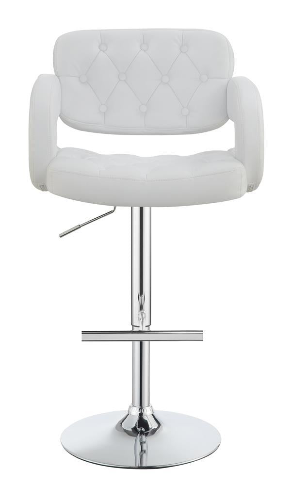 Brandi Adjustable Bar Stool Chrome and White - Theo's Factory Direct Mattress & Furniture (Columbus, OH)
