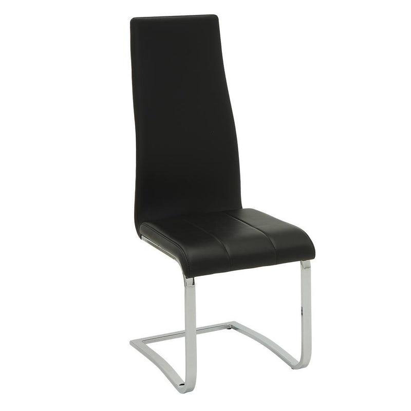 Montclair High Back Dining Chairs Black and Chrome (Set of 4) - Theo's Factory Direct Mattress & Furniture (Columbus, OH)