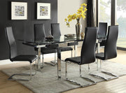 Montclair High Back Dining Chairs Black and Chrome (Set of 4) - Theo's Factory Direct Mattress & Furniture (Columbus, OH)