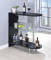 Adolfo 3-tier Bar Table Glossy Black and Clear - Theo's Factory Direct Mattress & Furniture (Columbus, OH)