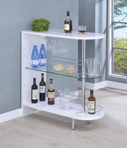 Adolfo 3-tier Bar Table Glossy White and Clear - Theo's Factory Direct Mattress & Furniture (Columbus, OH)