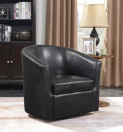 Turner Upholstery Sloped Arm Accent Swivel Chair Dark Brown - Theo's Factory Direct Mattress & Furniture (Columbus, OH)