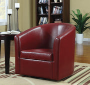 Turner Upholstery Sloped Arm Accent Swivel Chair Red - Theo's Factory Direct Mattress & Furniture (Columbus, OH)