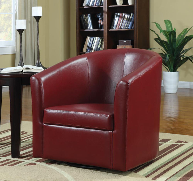 Turner Upholstery Sloped Arm Accent Swivel Chair Red - Theo's Factory Direct Mattress & Furniture (Columbus, OH)