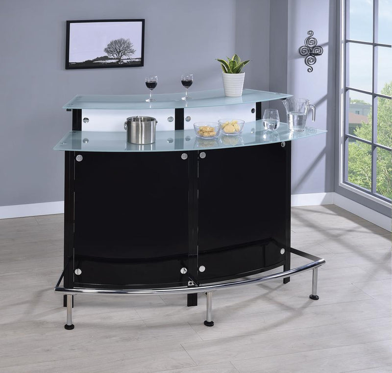 Keystone Glass Top Bar Unit Black - Theo's Factory Direct Mattress & Furniture (Columbus, OH)