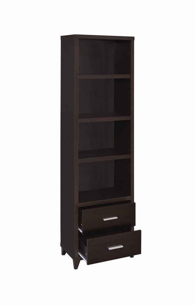 Lewes 2-drawer Media Tower Cappuccino - Theo's Factory Direct Mattress & Furniture (Columbus, OH)