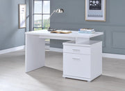 Irving 2-drawer Office Desk with Cabinet White - Theo's Factory Direct Mattress & Furniture (Columbus, OH)