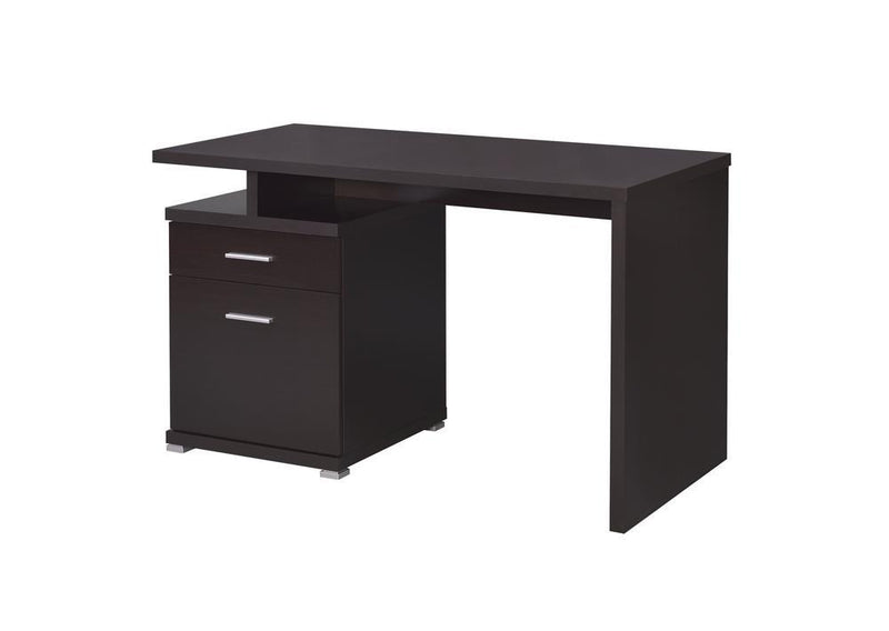 Irving 2-drawer Office Desk with Cabinet Cappuccino - Theo's Factory Direct Mattress & Furniture (Columbus, OH)