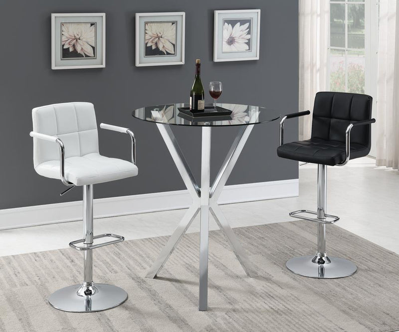 Denali Round Glass Top Bar Table Chrome - Theo's Factory Direct Mattress & Furniture (Columbus, OH)