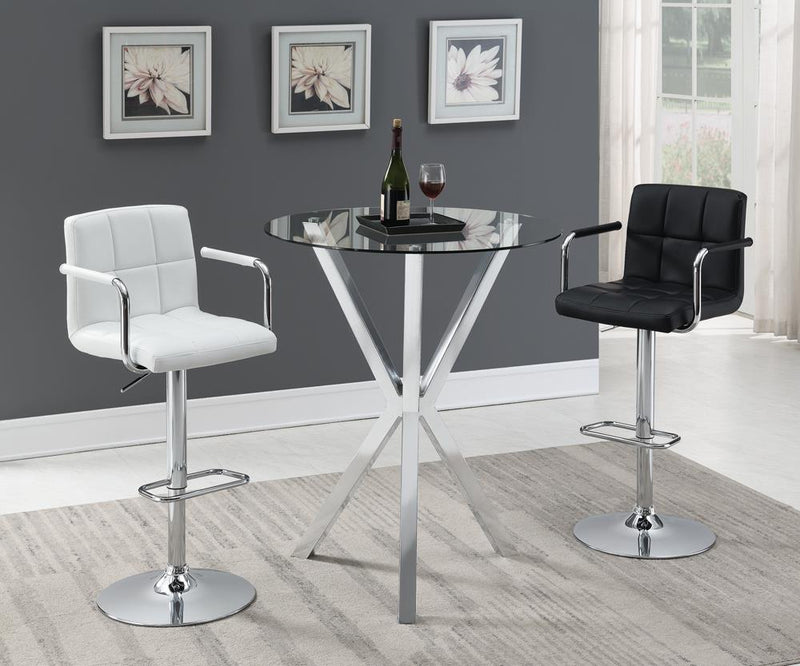 Palomar Adjustable Height Bar Stool White and Chrome - Theo's Factory Direct Mattress & Furniture (Columbus, OH)