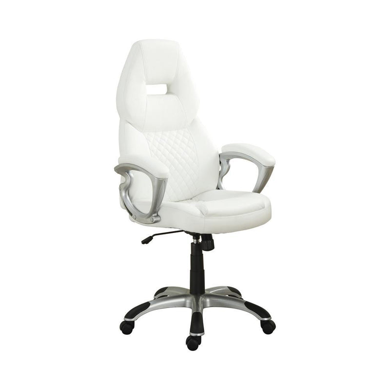 Bruce Adjustable Height Office Chair White and Silver - Theo's Factory Direct Mattress & Furniture (Columbus, OH)