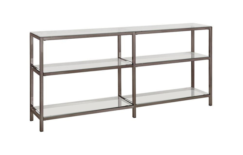 Kate 2-tier Bookcase Black Nickel - Theo's Factory Direct Mattress & Furniture (Columbus, OH)