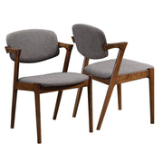 Malone Dining Side Chairs Grey and Dark Walnut (Set of 2) - Theo's Factory Direct Mattress & Furniture (Columbus, OH)