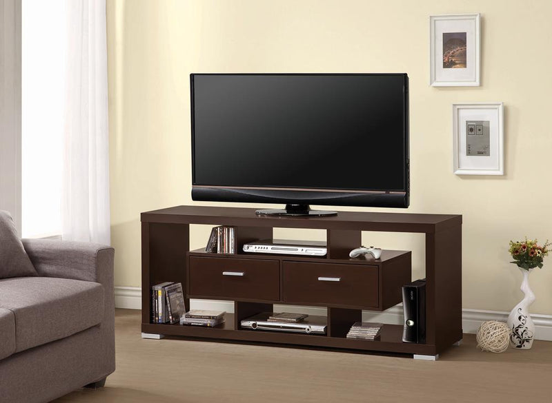 Casey 2-drawer Rectangular TV Console Cappuccino - Theo's Factory Direct Mattress & Furniture (Columbus, OH)