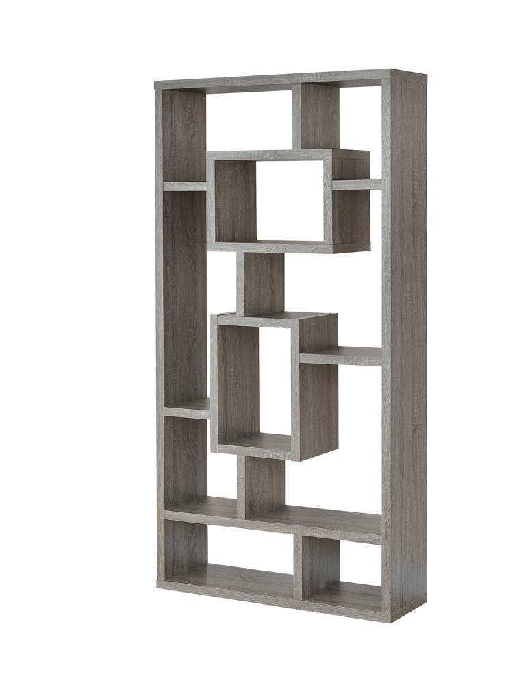 Howie 10-shelf Bookcase Weathered Grey - Theo's Factory Direct Mattress & Furniture (Columbus, OH)