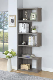 Joey 5-tier Bookcase Weathered Grey - Theo's Factory Direct Mattress & Furniture (Columbus, OH)