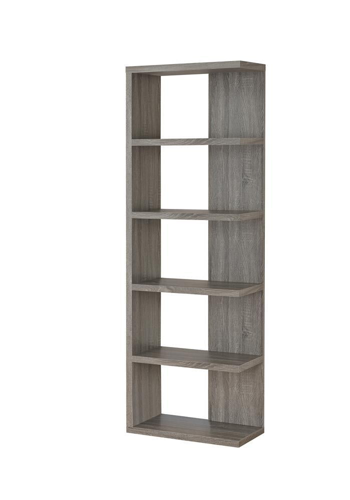 Harrison 5-tier Bookcase Weathered Grey - Theo's Factory Direct Mattress & Furniture (Columbus, OH)