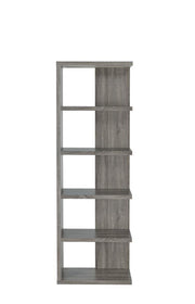 Harrison 5-tier Bookcase Weathered Grey - Theo's Factory Direct Mattress & Furniture (Columbus, OH)