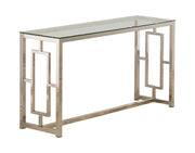 Merced Rectangle Glass Top Sofa Table Nickel - Theo's Factory Direct Mattress & Furniture (Columbus, OH)