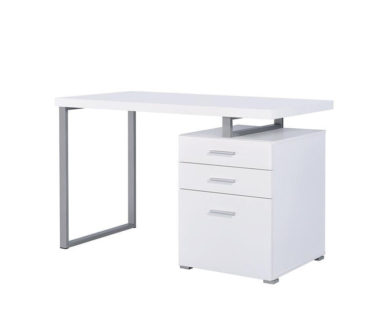 Brennan 3-drawer Office Desk White - Theo's Factory Direct Mattress & Furniture (Columbus, OH)