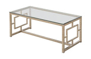 Merced Rectangle Glass Top Coffee Table Nickel - Theo's Factory Direct Mattress & Furniture (Columbus, OH)