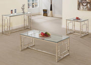 Merced Rectangle Glass Top Coffee Table Nickel - Theo's Factory Direct Mattress & Furniture (Columbus, OH)