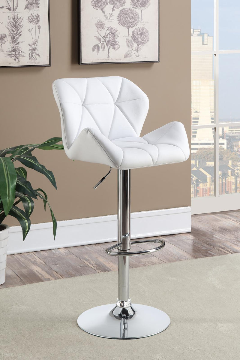 Berrington Adjustable Bar Stools Chrome and White (Set of 2) - Theo's Factory Direct Mattress & Furniture (Columbus, OH)