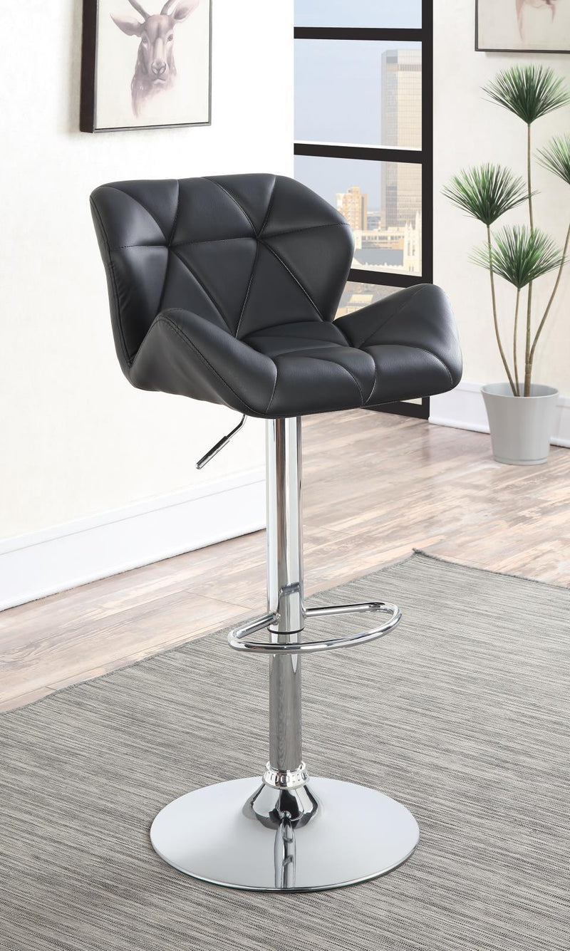 Berrington Adjustable Bar Stools Chrome and Black (Set of 2) - Theo's Factory Direct Mattress & Furniture (Columbus, OH)