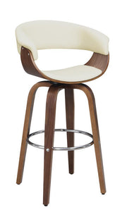 Zion Upholstered Swivel Bar Stool Walnut and Ecru - Theo's Factory Direct Mattress & Furniture (Columbus, OH)