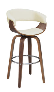Zion Upholstered Swivel Bar Stool Walnut and Ecru - Theo's Factory Direct Mattress & Furniture (Columbus, OH)