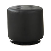 Bowman Round Upholstered Ottoman Black - Theo's Factory Direct Mattress & Furniture (Columbus, OH)
