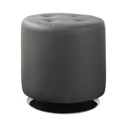 Bowman Round Upholstered Ottoman Grey - Theo's Factory Direct Mattress & Furniture (Columbus, OH)
