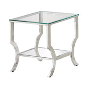 Saide Square End Table with Mirrored Shelf Chrome - Theo's Factory Direct Mattress & Furniture (Columbus, OH)