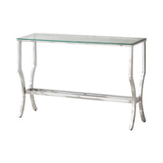 Saide Rectangular Sofa Table with Mirrored Shelf Chrome - Theo's Factory Direct Mattress & Furniture (Columbus, OH)