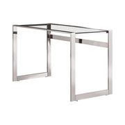 Hartford Glass Top Writing Desk Chrome - Theo's Factory Direct Mattress & Furniture (Columbus, OH)
