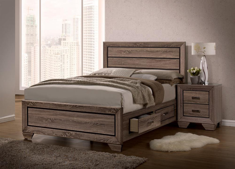 Kauffman California King, E.king, & Queen Panel Bed Washed Taupe - Theo's Factory Direct Mattress & Furniture (Columbus, OH)