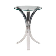 Emmett Round Accent Table Clear - Theo's Factory Direct Mattress & Furniture (Columbus, OH)