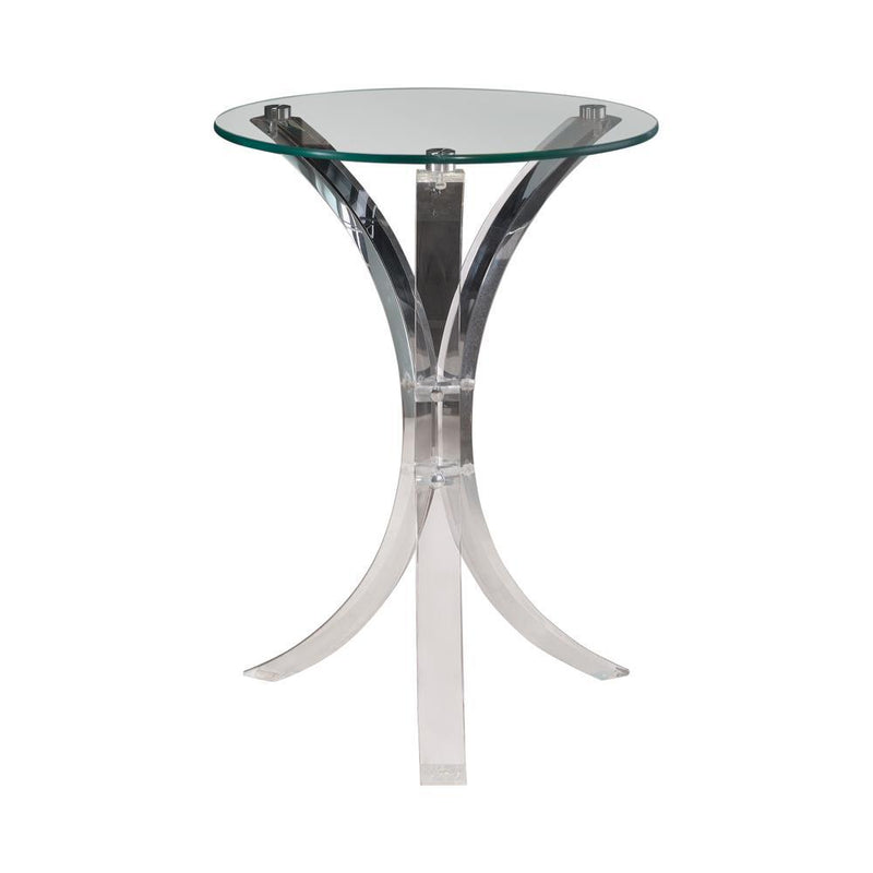 Emmett Round Accent Table Clear - Theo's Factory Direct Mattress & Furniture (Columbus, OH)